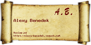 Alexy Benedek névjegykártya